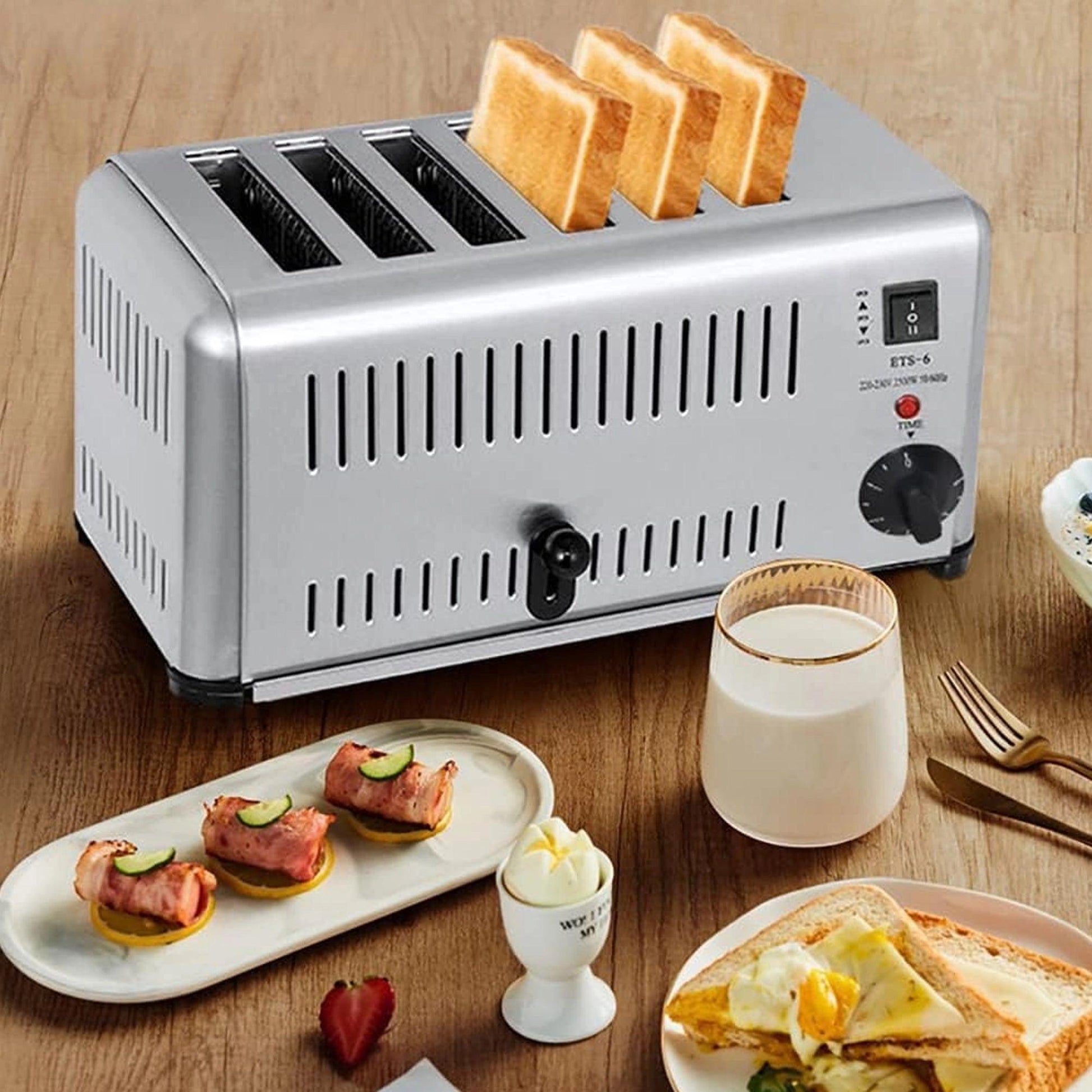 Lacor 6 Slots Stainless Steel Buffet Toaster for 6 Slices of Bread 3240W