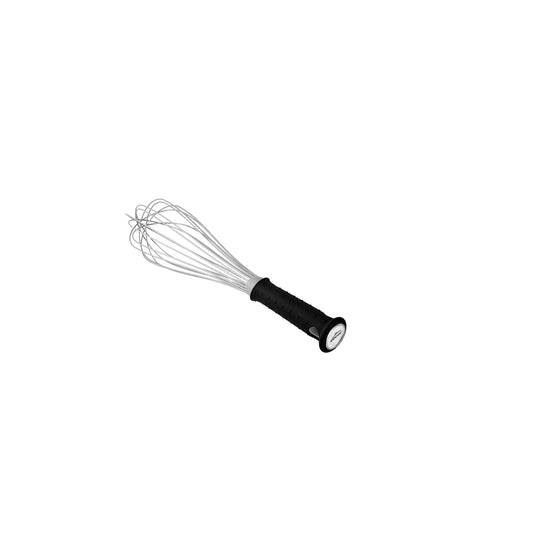 Lacor 61624 Stainless Steel Whisk with Black Ergonomic Handle, L 25 cm