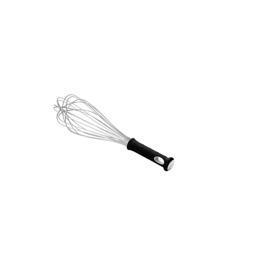 Lacor 61629 Stainless Steel Whisk with Black Ergonomic Handle, L 30 cm