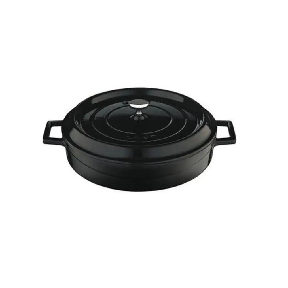 Lava Multipurpose Casserole, Round Ø 28  cm, 3.51 Litres, Enameled Cast Iron, Self Hanackleack, Color Black