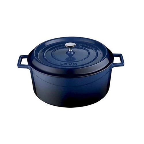 Lava Round Casserole Ø 28 cm, 6.7 Litres,  Enameled Cast Iron, Color Blue