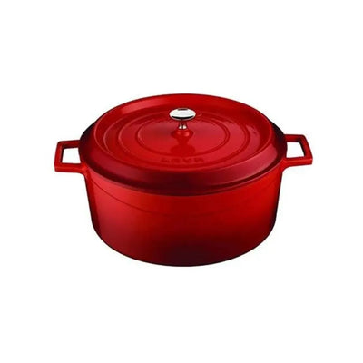 Lava Round Casserole Ø20 cm, 2.8 Litres, Enameled Cast Iron, Color Red