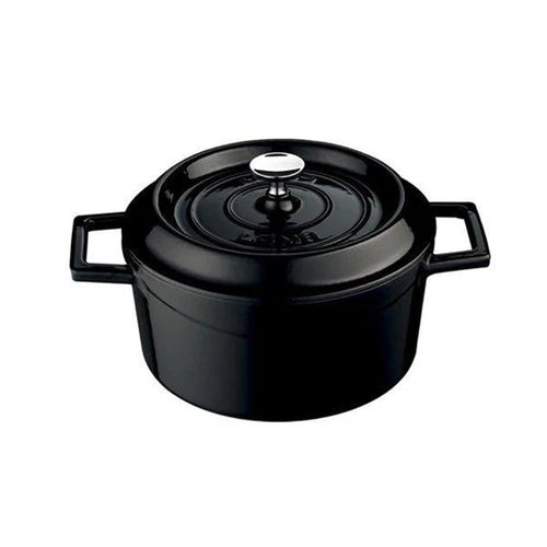 Lava Round Casserole Ø28 cm, 6.7 Litres, Enameled Cast Iron, Color Black