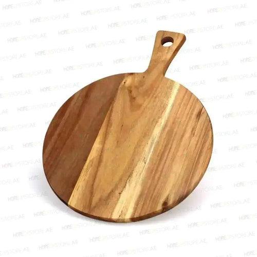 Lava Wood Round Serving And Chopping Board with Handle Ø 30 x L 43 cm