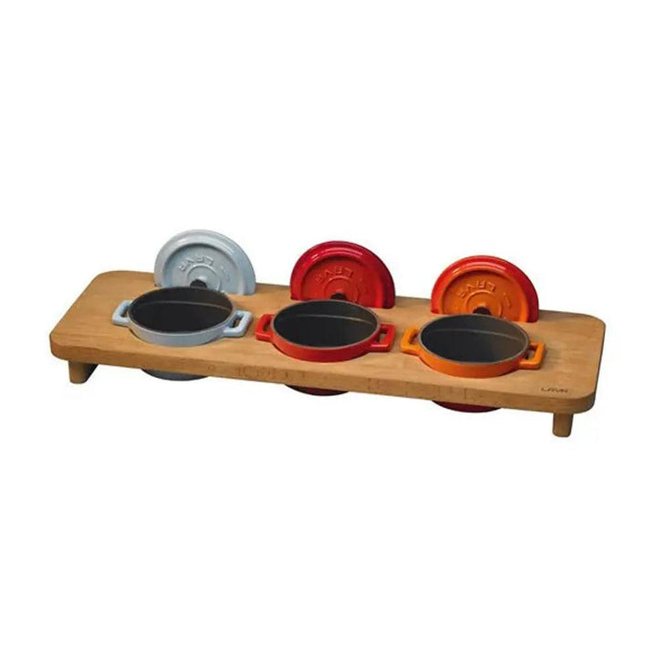 Lava Wooden Stand For 3 Mini Casserole,Ø10 cm - HorecaStore