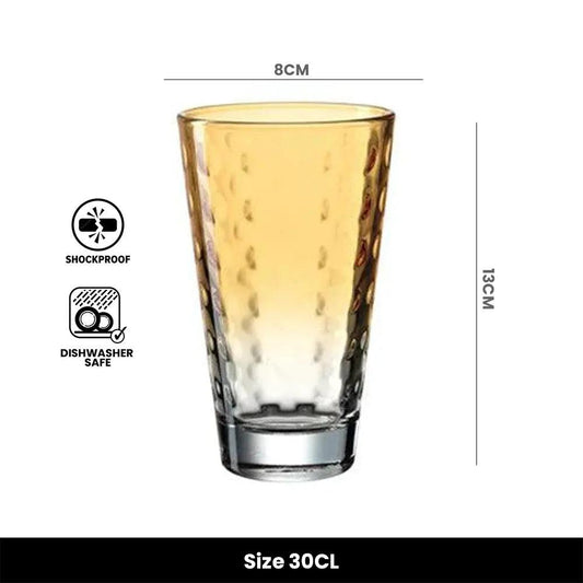 Leonardo Optic Long Drink Colored Glass, 30 cl, Color Apricot, Pack of 6