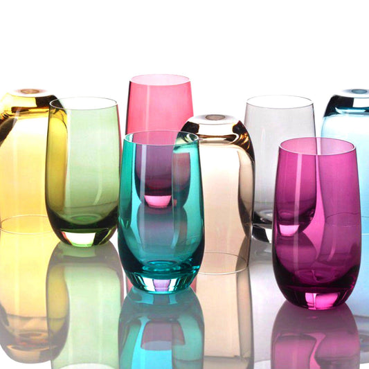 Leonardo Sora Tumbler Colored Glass, 39 cl, Assorted, Pack of 6