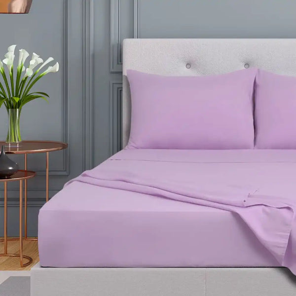 ths giza cotton super king flat bed sheet mauve