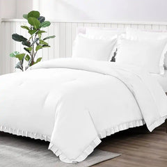 THS Eternal Stripes Single Cotton Duvet Cover White