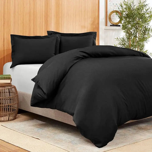 THS Giza Cotton King Duvet Cover Onyx