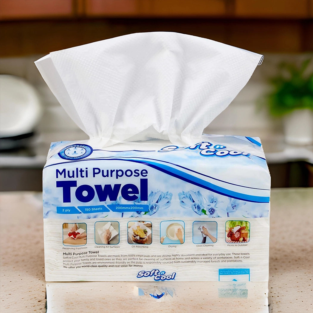 Hotpack Multi Purpose Paper Towel, 2 ply 150 sheets 20 PCs