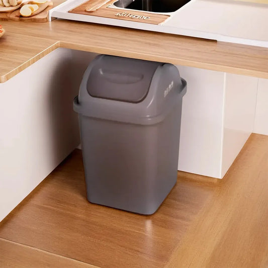 THS AF07025 Grey Plastic Swing Dust Bin 8L