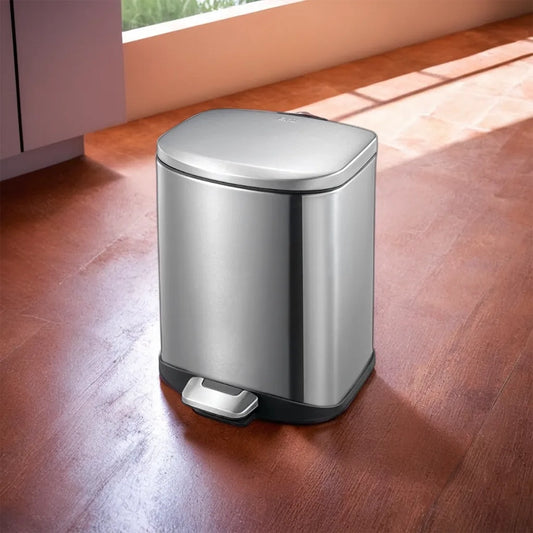 eko della stainless steel rectangular pedal bin 6 liter