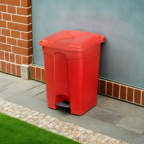 THS AF07317 Red Garbage Pedal Bin 68L