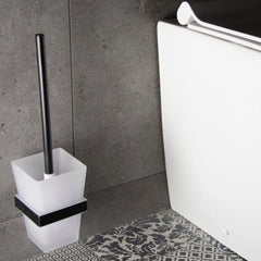 Bagnodesign Matt Black Zephyr Toilet Brush Holder, 9.4x11.8x36 cm