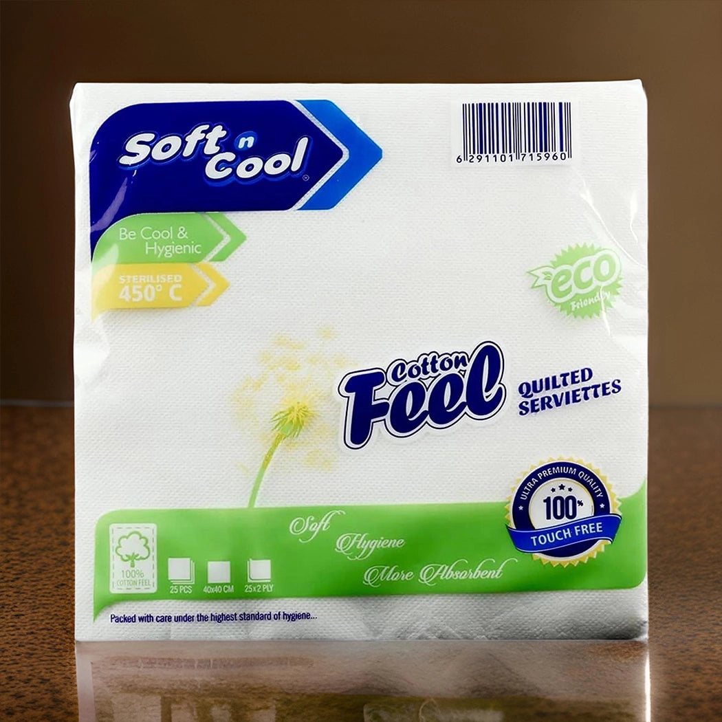 Hotpack Cotton Feel White Paper Napkin, 40 x 40 cm 1000 PCs