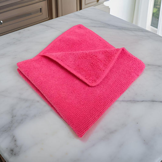 THS 310440 Pink Microfiber Cleaning Cloths 38 x 40cm