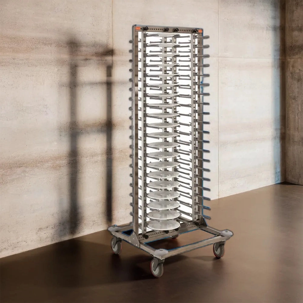 Tribeca Plate Stacking Trolley for max. 80 Plates with 72 x 72 x 182 cm