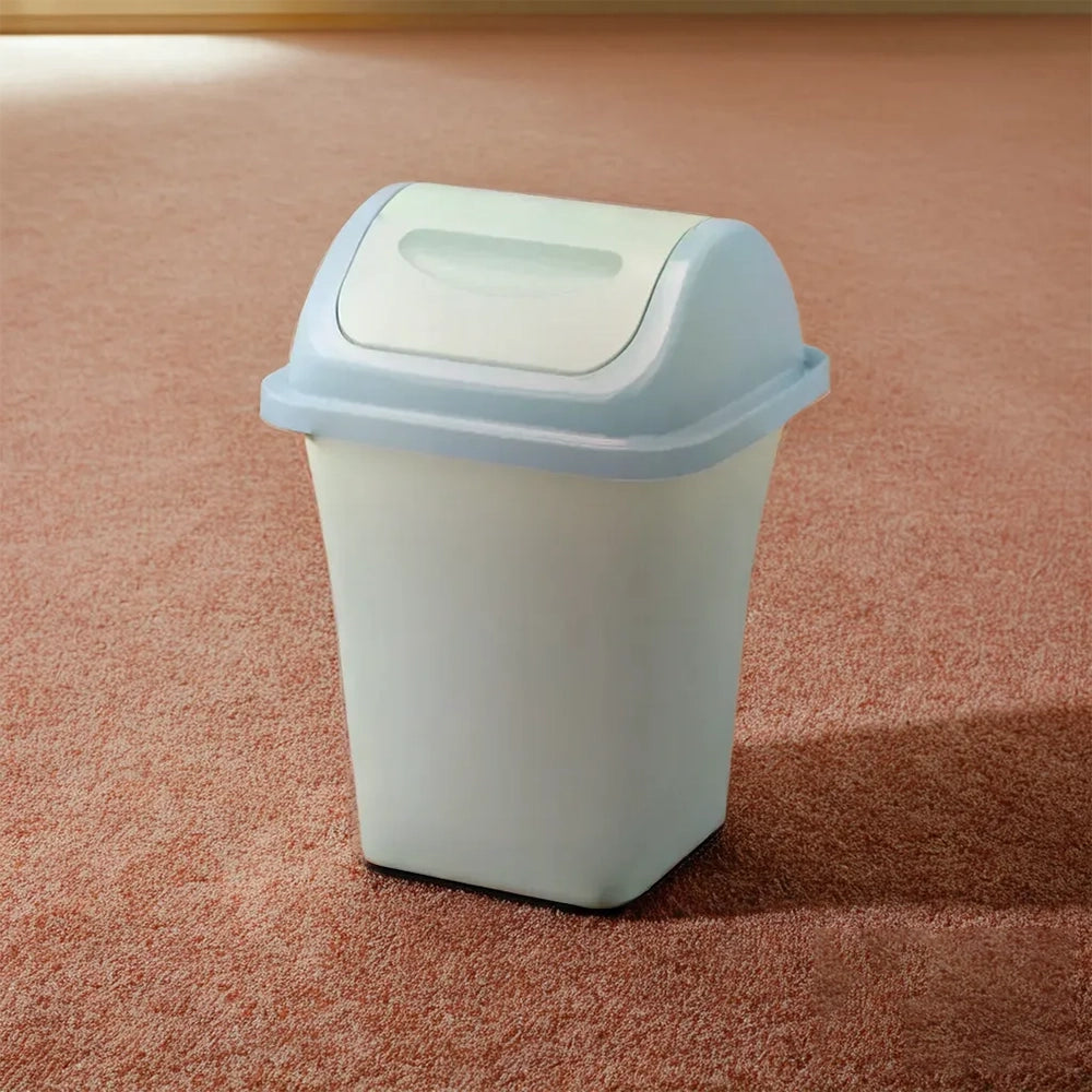 THS AF07024 Blue Plastic Swing Dust Bin 8L