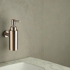 Bagnodesign Brushed Nickel Options Round Wall Mounted Soap Dispenser, 5x11.1x18.4 cm