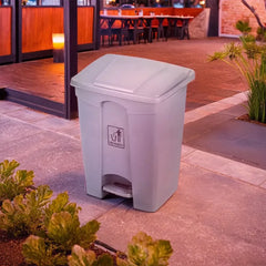 THS AF07320 Grey Garbage Pedal Bin 68L