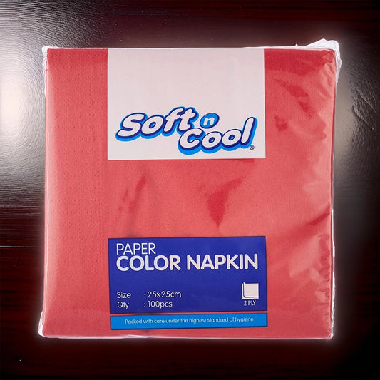 Hotpack Red Napkin, 25 x 25 cm, 2400 PCs