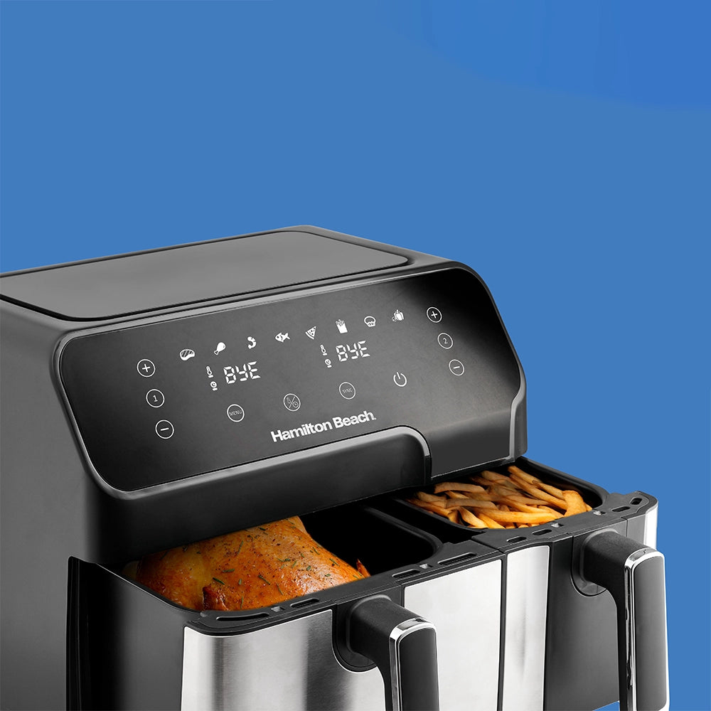 hamilton beach digital dual size air fryer 8 5 l 1700 w