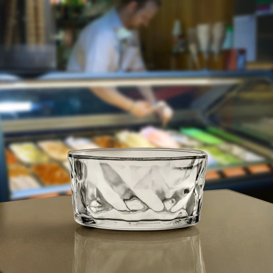 Tribeca Exclusive Prisma Polycarbonate Clear Grey Dessert Cup 160 ml, BOX QUANTITY 60 PCS