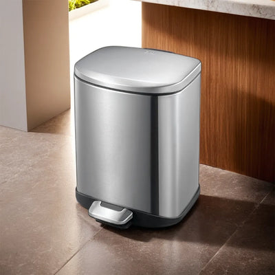 eko della stainless steel rectangular pedal bin 12 liter