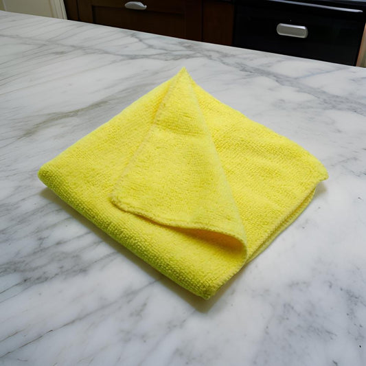 THS 310440 Yellow Microfiber Cleaning Cloths 38 x 40cm