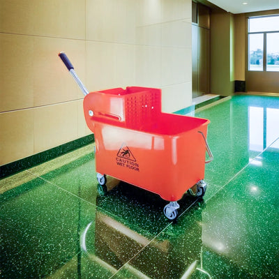 THS AF08068R Red Single Mop Bucket Trolley 20L