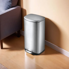 EKO Della Stainless Steel Rectangular Pedal Bin, 20-Liter