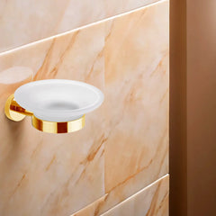 Bagnodesign Pvd Gold Options Round Wall Mounted Soap Dish And Holder, 12x14.4x5.35 cm