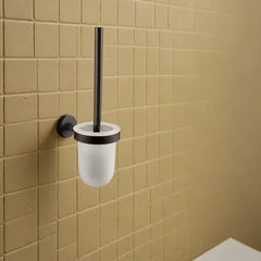 Bagnodesign Matt Black M-Line Wall Mounted Toilet Brush And Holder, 9.5x14x35 cm