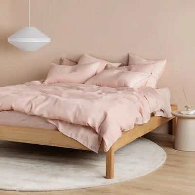 ths giza cotton king duvet cover pastel pink