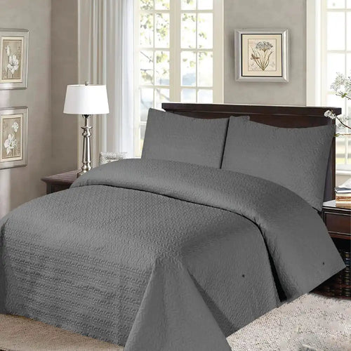 THS Giza Cotton King Duvet Cover Grey