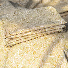 THS Elysian Paisley Single Jacquard Cotton Flat Bed Sheet Ivory