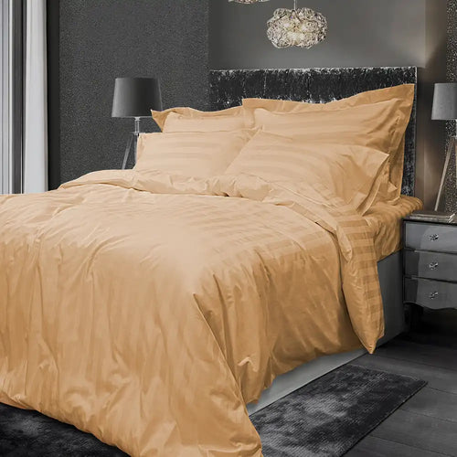 THS Elysian Paisley Double/Queen Jacquard Cotton Duvet Cover Gold