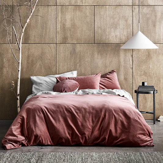 ths giza cotton single duvet cover rose