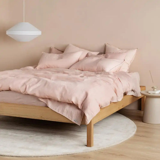 ths giza cotton double queen duvet cover pastel pink