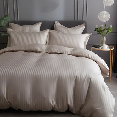 ths zen stripes single cotton flat bed sheet pearl