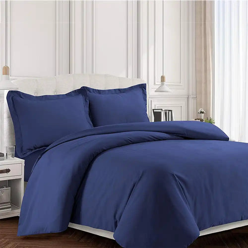 THS Giza Cotton Double/Queen Duvet Cover Indigo Blue