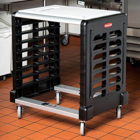rubbermaid 8 slot max system prep cart with cutting board
