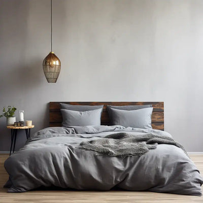 ths giza cotton queen flat bed sheet grey