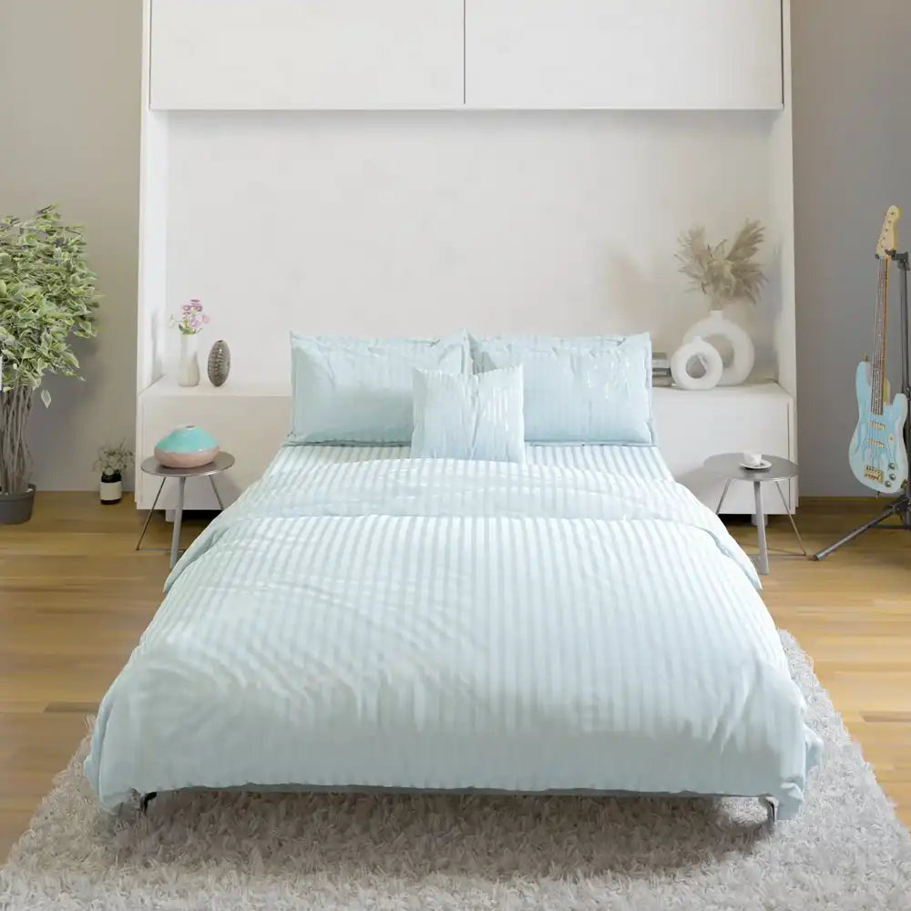 ths zen stripes king super king duvet cover baby blue