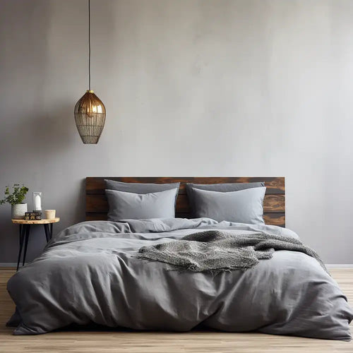 THS Giza Cotton Double Flat Bed Sheet Grey