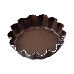 Louis Tellier Non-Stick Round Fluted Tartlet Mould Fixed Bottom Ø 8CM , H 1.2CM