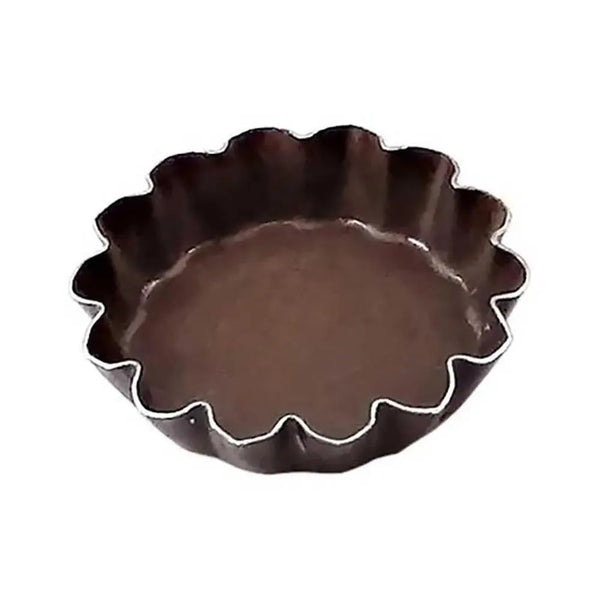 Louis Tellier Non-Stick Round Fluted Tartlet Mould Fixed Bottom Ø 8CM , H 1.2CM