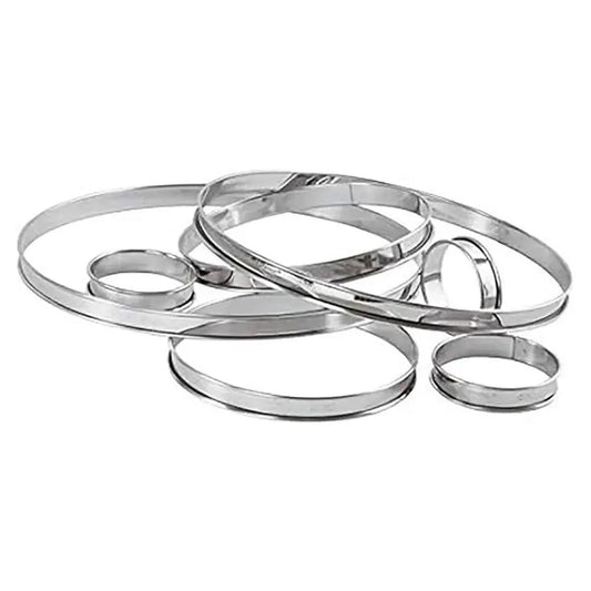 Louis Tellier Stainless Steel Tart Ring Rolling Edges Ø14CM , H 2CM