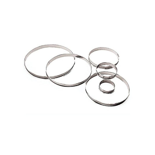 Louis Tellier Stainless Steel Tart Ring Rolling Edges Ø22CM , H 2CM   HorecaStore